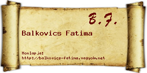 Balkovics Fatima névjegykártya
